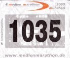 Startnummer 4. medien.marathon M&uuml;nchen 2003